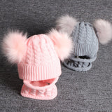 Cute Baby Hat & Scarf Set Pompom
