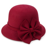 Solid synthetic Wool Felt Cloche Hat for Woman