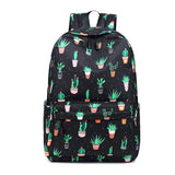 Fashion School Backpack with Cactus & Rabbit Printing